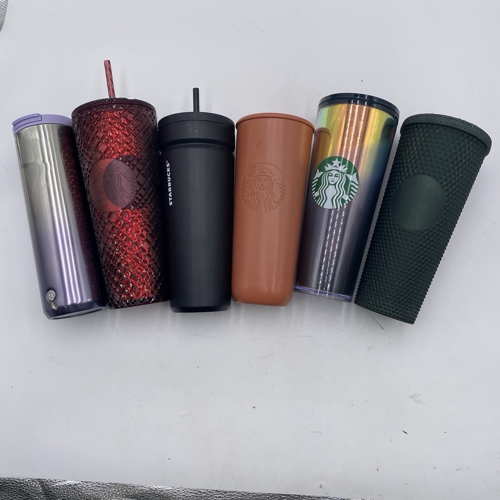 LOT OF 6 24 oz Starbucks Cold Tumblers Cleaned Venti Studded See Pics